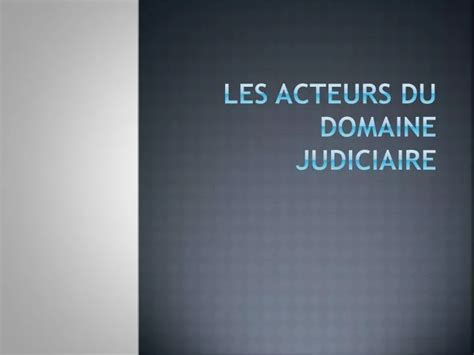 Ppt Les Acteurs Du Domaine Judiciaire Powerpoint Presentation Free