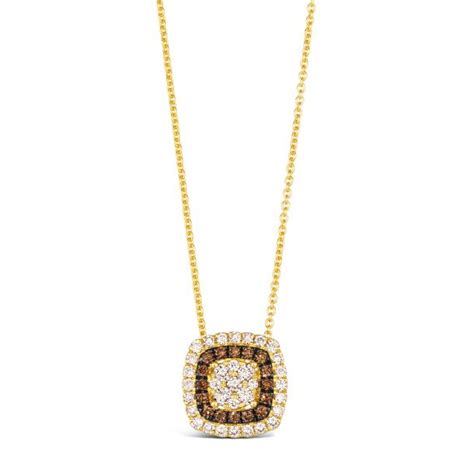Le Vian Ctw Chocolate Diamonds And Nude Diamonds Cluster K Honey Gold Pendant Necklace