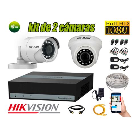 Ripley Hikvision Kit Camaras De Seguridad Full Hd Mp E Dvr Essd