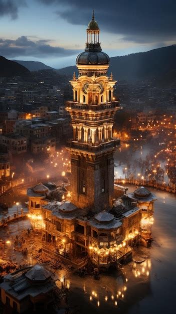 Premium AI Image | A photo of Mecca from an aerial view the clock tower ...