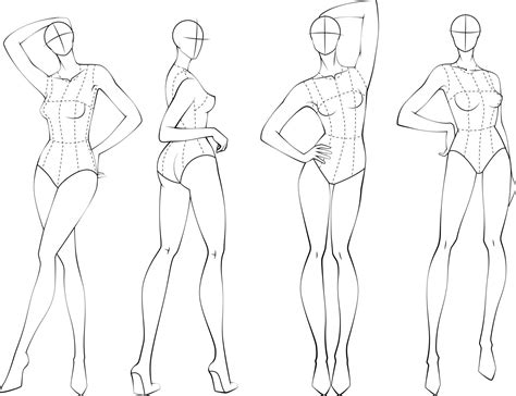 Fashion Figure Ten Heads Design Template Croquis Wearing Bodice 5387833