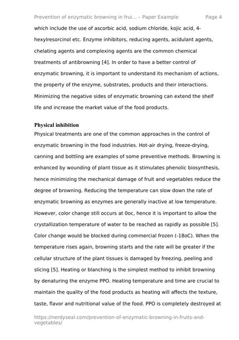 Prevention of enzymatic browning in fruits and vegetables - 4918 Words ...