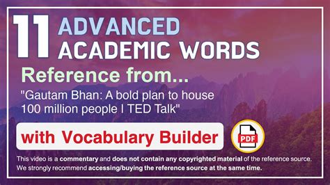 Advanced Academic Words Ref From Gautam Bhan A Bold Plan To House