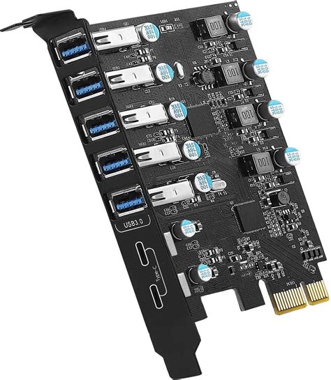 Tarjeta de expansión PCI E a USB Super Speed 7 puertos 5X USB 3 0 A