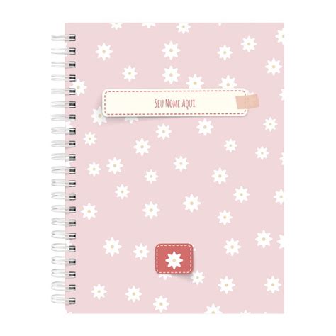 Caderno Personalizado 10 Materias Feminino Flor Rosa Elo7