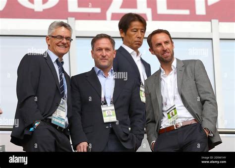 England Manager Gareth Southgate Left And Assistant Manager Steve Holland In The Stands Stock