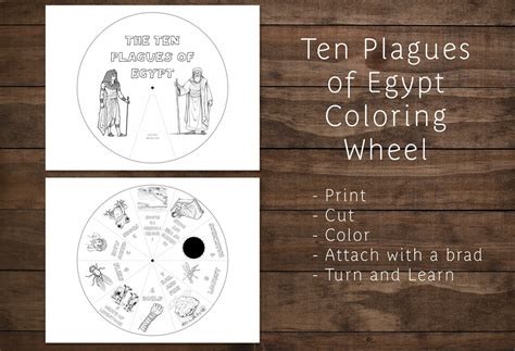 Ten Plagues of Egypt Coloring Wheel Digital Worksheet Coloring Page for ...