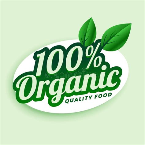 Organic Quality Food Green Sticker Or Label Design Stock Vector