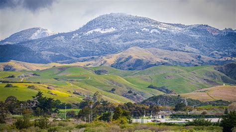 SLO County CA Weather Snow Dusts Hills Near Cambria San Luis Obispo