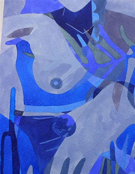 Abstract nude N Blue Painting by Aurélie Tbd Saatchi Art