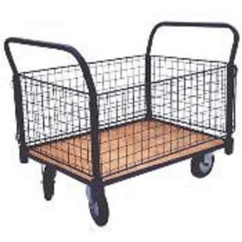 Platform Mild Steel Wire Net Box Trolley Load Capacity 500 Kg In