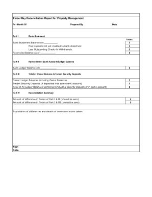 Fillable Online Three Way Reconciliation A Must For Property Managers