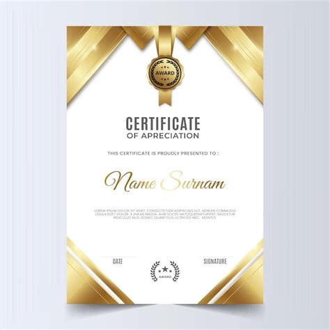 Premium Vector Gold Certificate Template