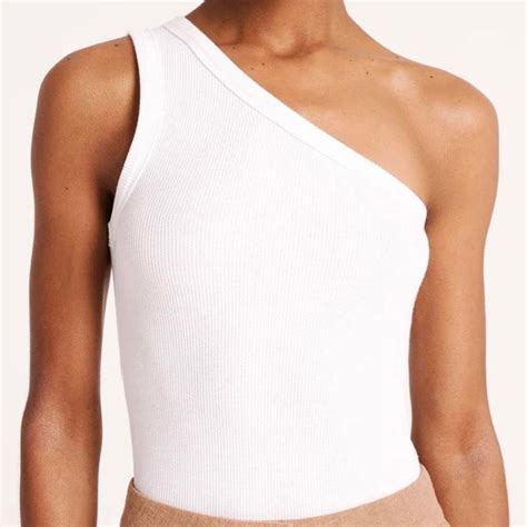 Nude Lucy One Shoulder Tank Top Size Medium Depop