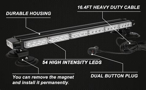 Amazon ASPL 29 5 54 LED Strobe Light Bar Double Side Flashing