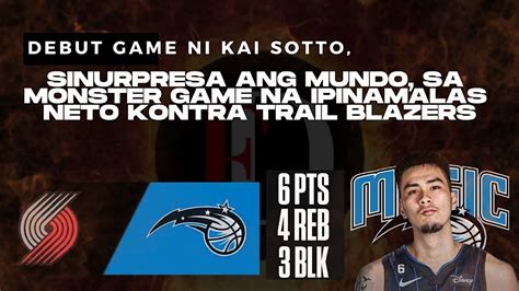 KAI SOTTO NILAMON NG BUHAY ANG KOPONAN NG TRAIL BLAZERS YouTube