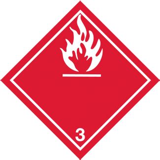 Hazard Class 3 Flammable Liquid Non Worded Vinyl Label ICC