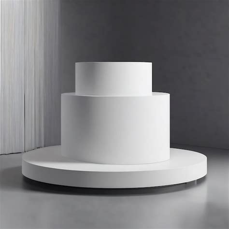 Premium AI Image White Cylinder Podium Pedestal Product Display