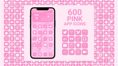 Pink App Icons iOS 14,15,16+