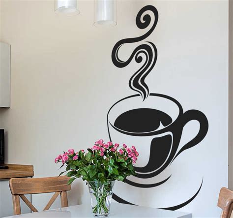 Café Coffee Cup Wall Sticker - TenStickers