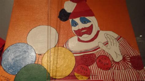 John Wayne Gacy. Picture 1 A jacket belonging to him. Picture 2 His