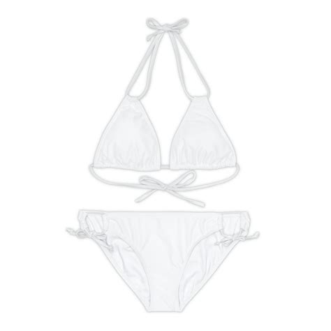 White Bikini Set String Bikini Tie On Bikini Strappy Bikini Set Two