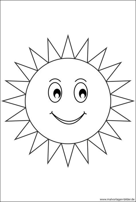 Sonne Ausmalbild zum Ausdrucken - kostenlos