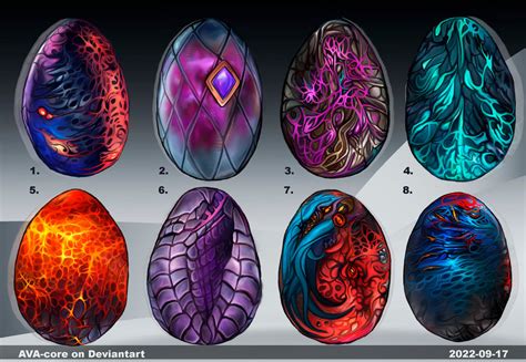 8 Fantasy Dragon Eggs Adoptables Open By Ava Core On Deviantart