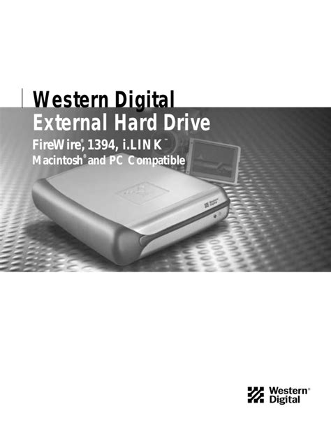 Western Digital FireWire Hard Drive Installation Guide