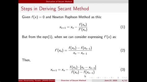 Secant Method With Example YouTube