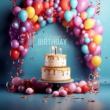 Premium PSD | Happy birthday greeting card design with balloons and ...