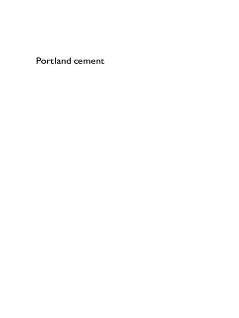 Portland Cement - Composition, Production and Properties | PDF ...