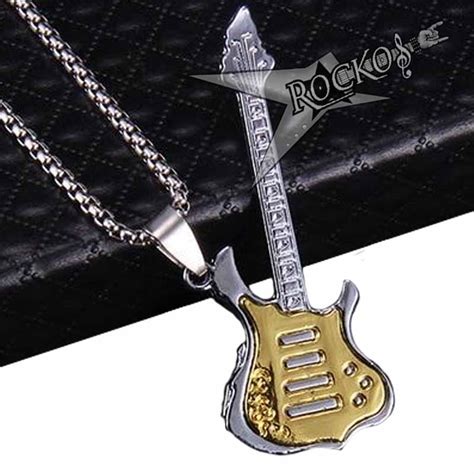 GUITAR NECKLACES STAINLESS STEEL Rockos Online Store