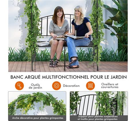 Arche De Jardin Pour Plantes Grimpantes Avec Banc Places Charge