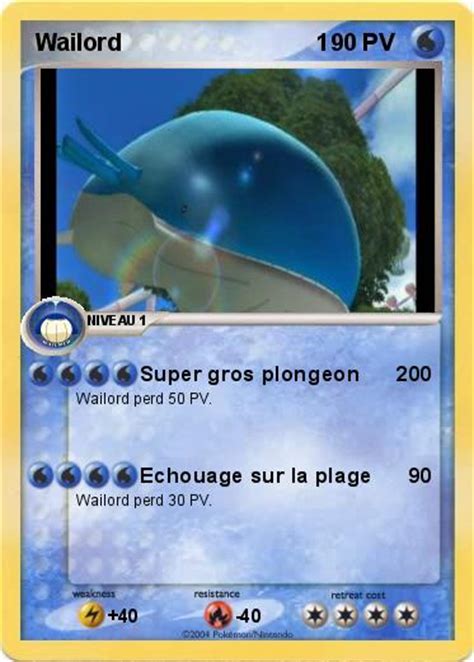 Carte pokémon wailord 200 pv