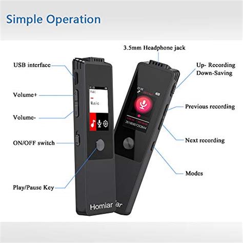 Digital Voice Recorder 16gb Audio Recorder Dictaphone Audio Recorder Device With Mp3 Player