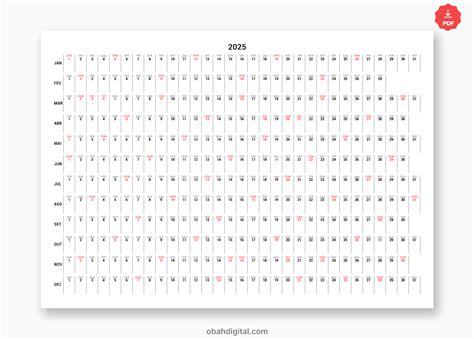 Planner Digital Anual Minimalista 2025 Para Imprimir A4 Obah Digital