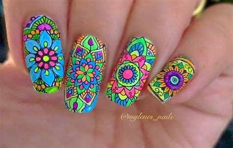 Mandala Nails Mandala Nails Ombre Nail Art Designs Nail Designs