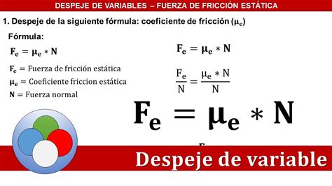 DESPEJE DE FORMULA Fuerza de Fricción Estática YouTube