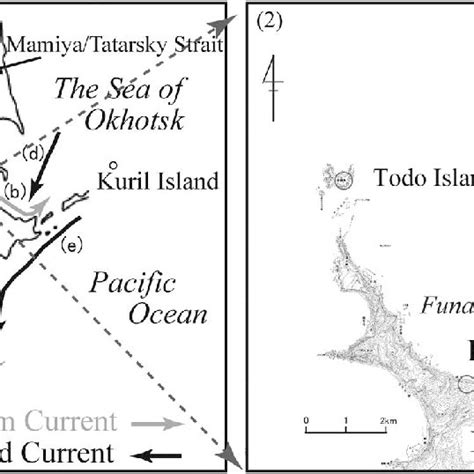 (1) Japanese Archipelago, together with arrows labeled with letter ...