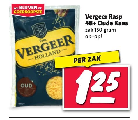 Vergeer Rasp Oude Kaas Aanbieding Bij Nettorama