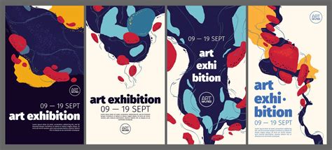 Art exhibition posters with abstract painting 13530943 Vector Art at ...