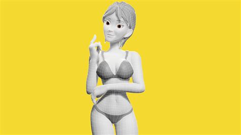Free Stylized Cartoon Woman Nude Woman With Perfect Topology Free VR AR Low Poly 3D Model