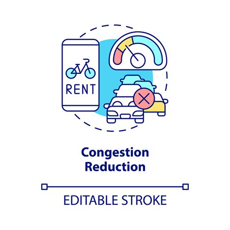 Congestion reduction concept icon. Bike sharing goal abstract idea thin ... 