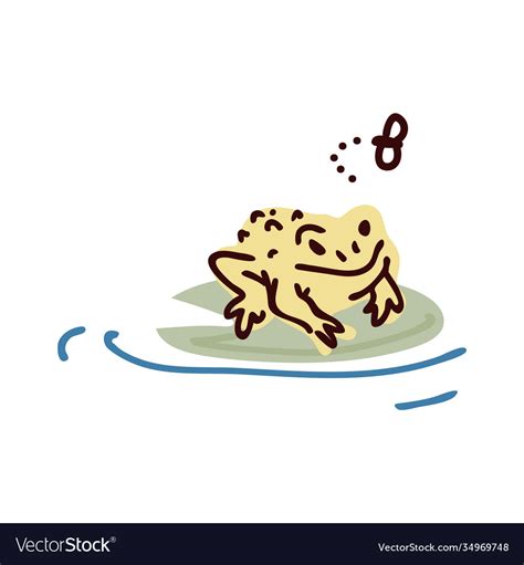 Cartoon Frog On Lily Pad Pictures