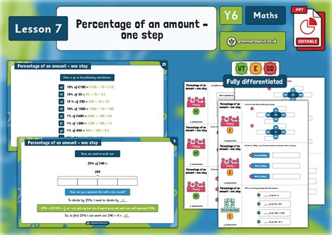 Year 6 Fractions Decimals And Percentages Percentage Of An Amount One Step Lesson 7