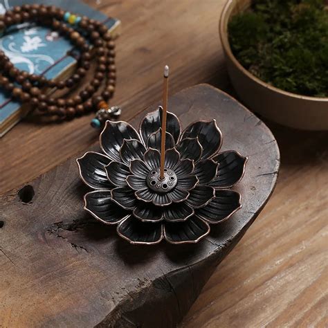 Hot Sale Pc Alloy Incense Burner Stick Holder Plate Buddhism Lotus