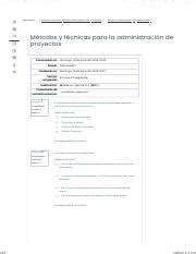 Examen Sexto Parcial Segunda Vuelta Metodos Y Tecnicas Para La Admon De