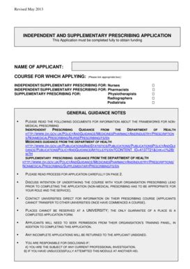 Fillable Online Surrey Ac Independent Supplementary Prescribing