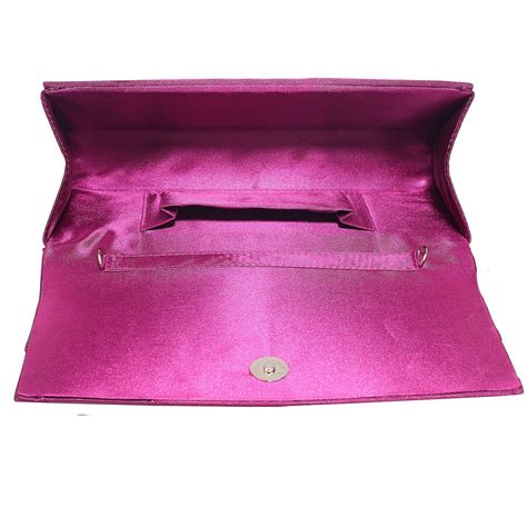 Lse00328a Purple Satin Clutch Evening Bag